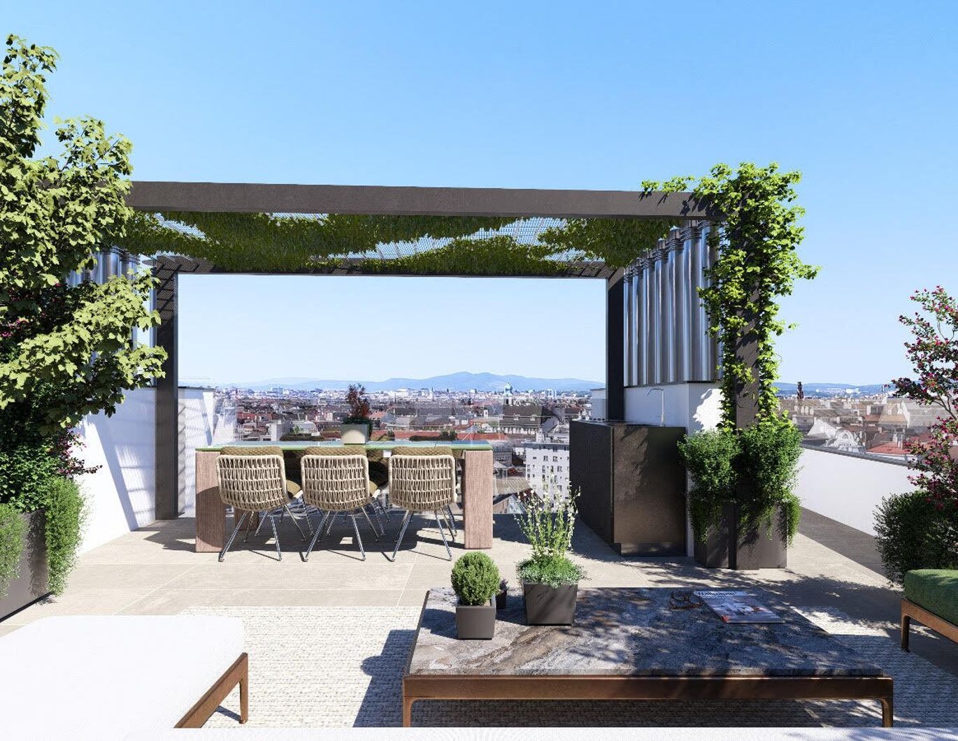 Einzigartige 105 m² große Dachgeschoss Wohnung mit Fernblick // zentrale Lage 1040 // Planstudie DG Ausbau