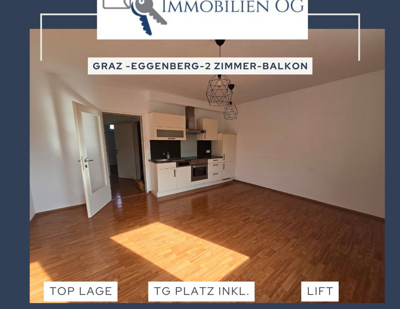 Graz - Eggenberg - bezaubernde, moderne 2 Zimmerwohnung - Tiefgaragenplatz - großer Balkon