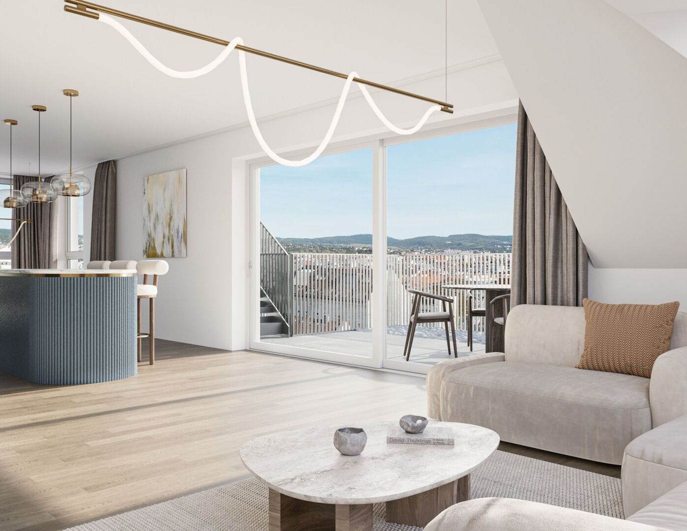 THE ARIK - Raum über der Stadt - 4 Zimmer im DG mit Terrasse & Parkblick
