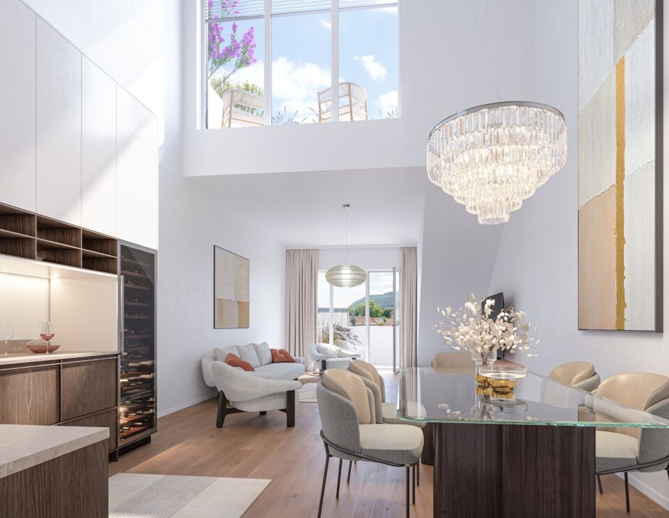 Panorama Terrassenresidenz über den Dächern von Klosterneuburg