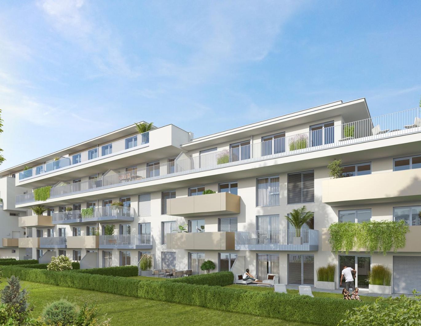 MODERNE 3-ZIMMER-WOHNUNG MIT GROSSER TERRASSE UND TIEFGARAGENPARKPLATZ