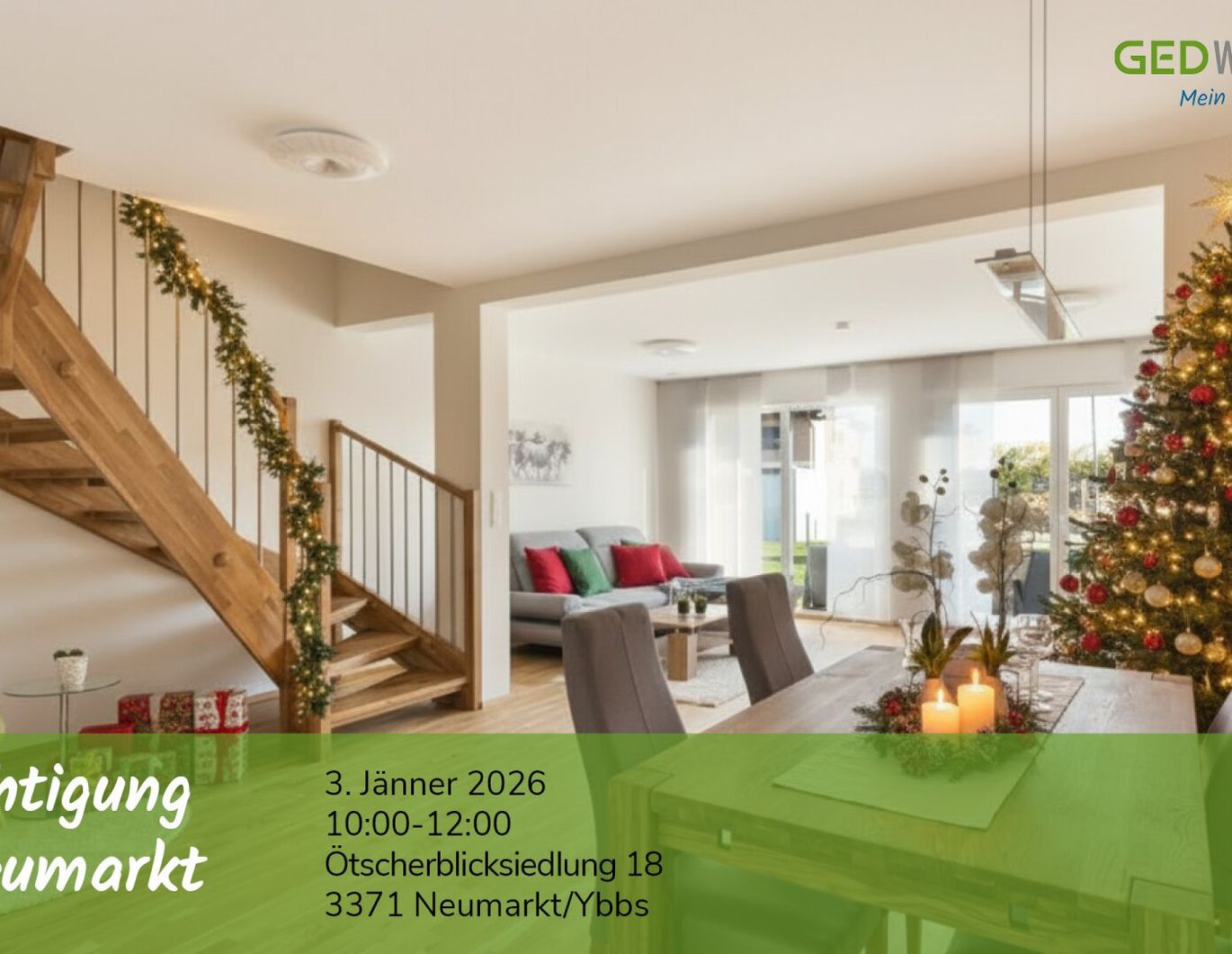 OPEN HOUSE 3. Jänner: WOHNTRAUM mit Garten - Luftwärmepumpe - A2