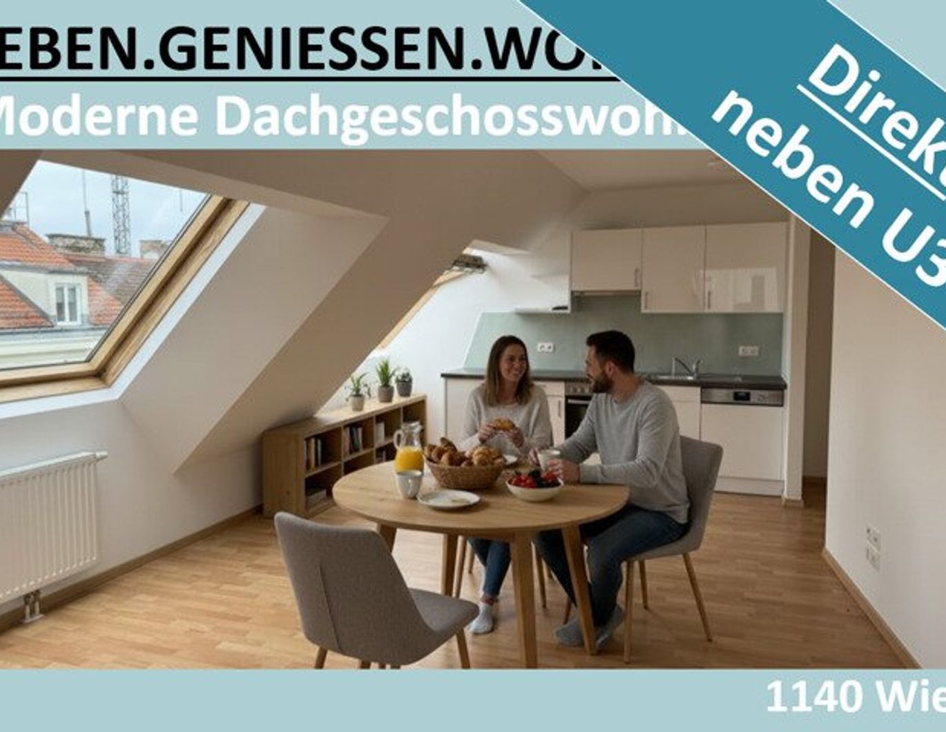 MODERNE DACHGESCHOSSWOHNUNG NEBEN DER U-BAHN U3 - PAUSCHALMIETE, ALLES INKLUSIVE