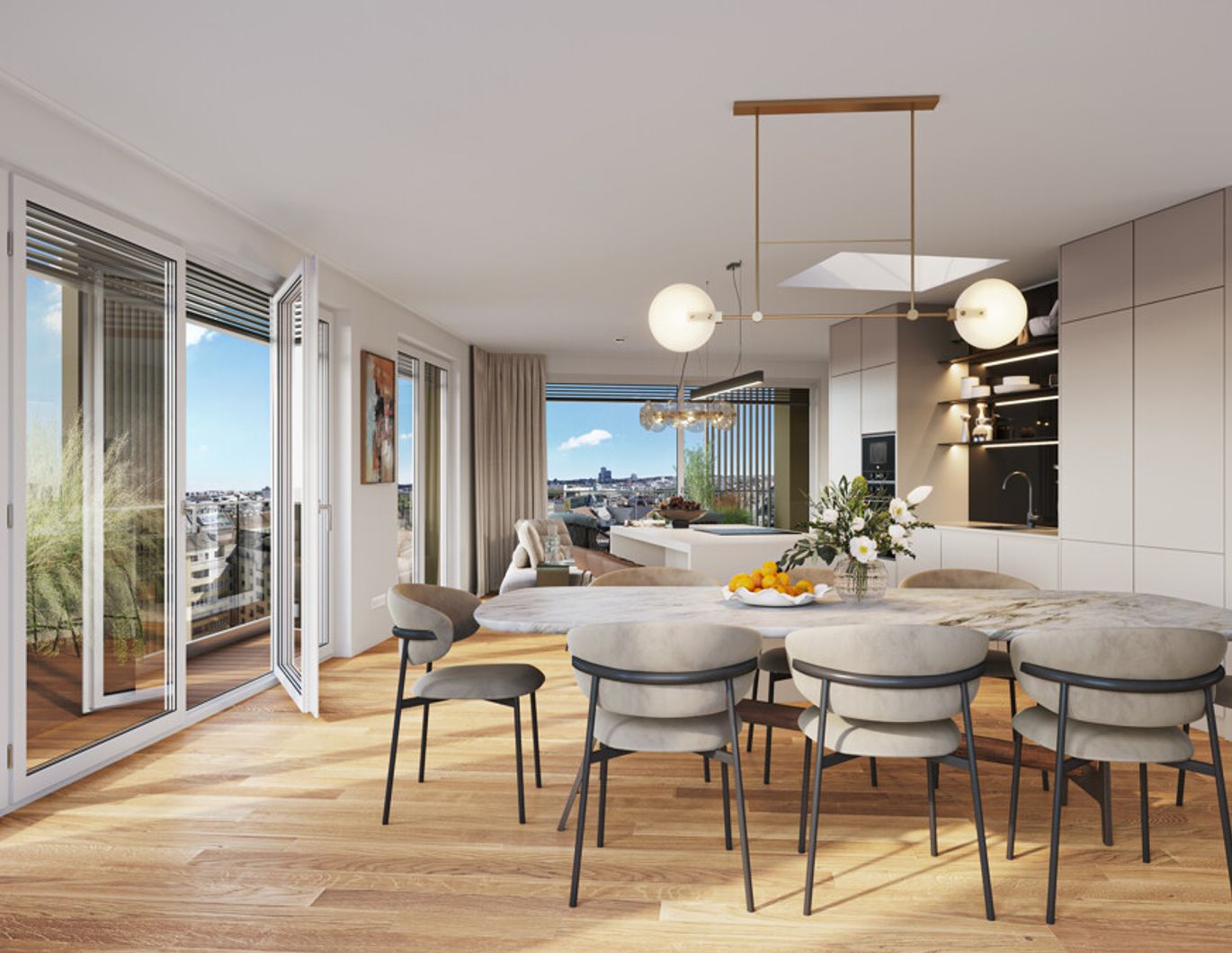 Penthouse with a view - Directly at the main train station: Commission-free + Completion in October