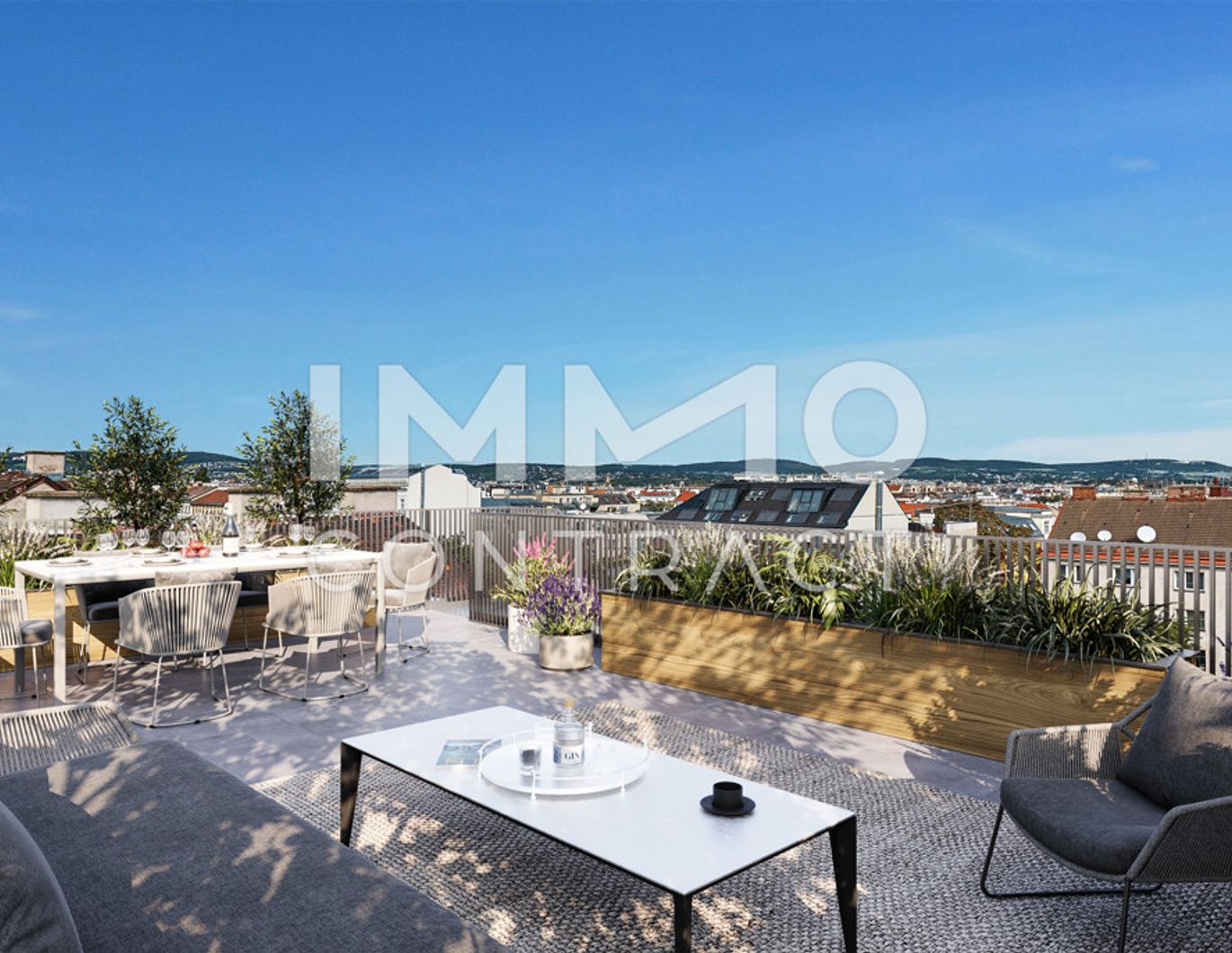 Urban wohnen mit über 60 qm Terrassenfläche (Rundumblick)