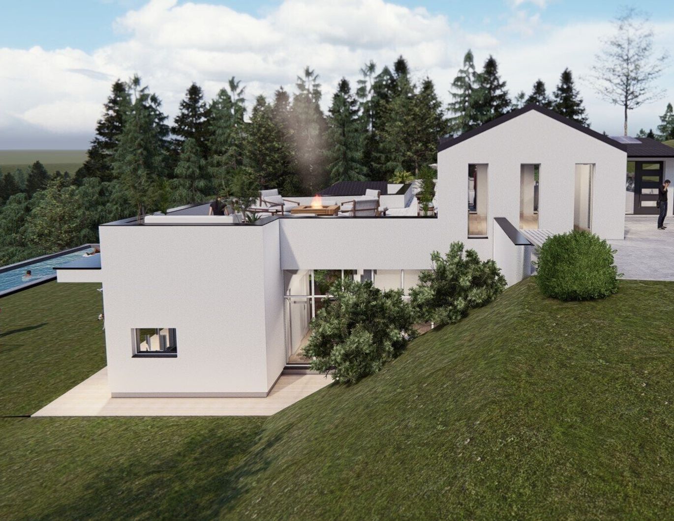 Nähe Graz: Luxuriöse Villa - Rohbau bereits fertig - mit herrlichem Ausblick in erhöhter Traumlage!