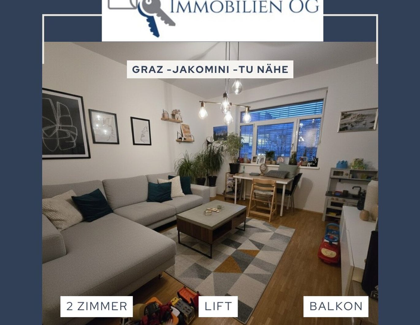 Graz - Jakomini - 2 Zimmer - Balkon - Lift - TU Nähe - Provisionsfrei!