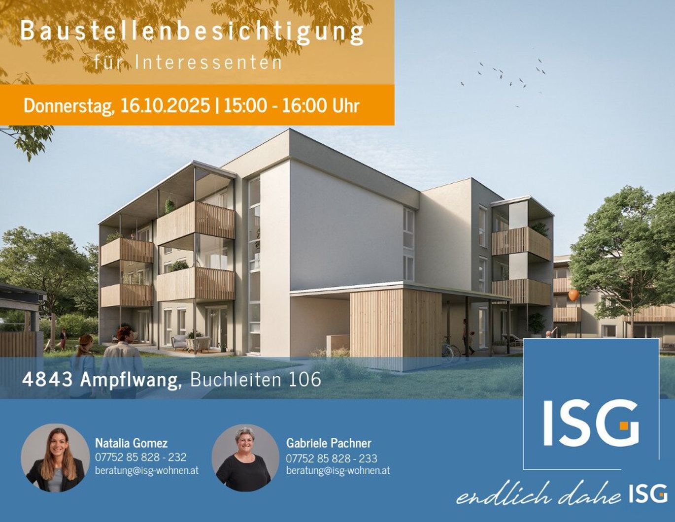 NEUBAU - Erstbezug: 3-Zimmer Wohnung im 2. OG mit Carport, Top 14, Miete mit Kaufoption!