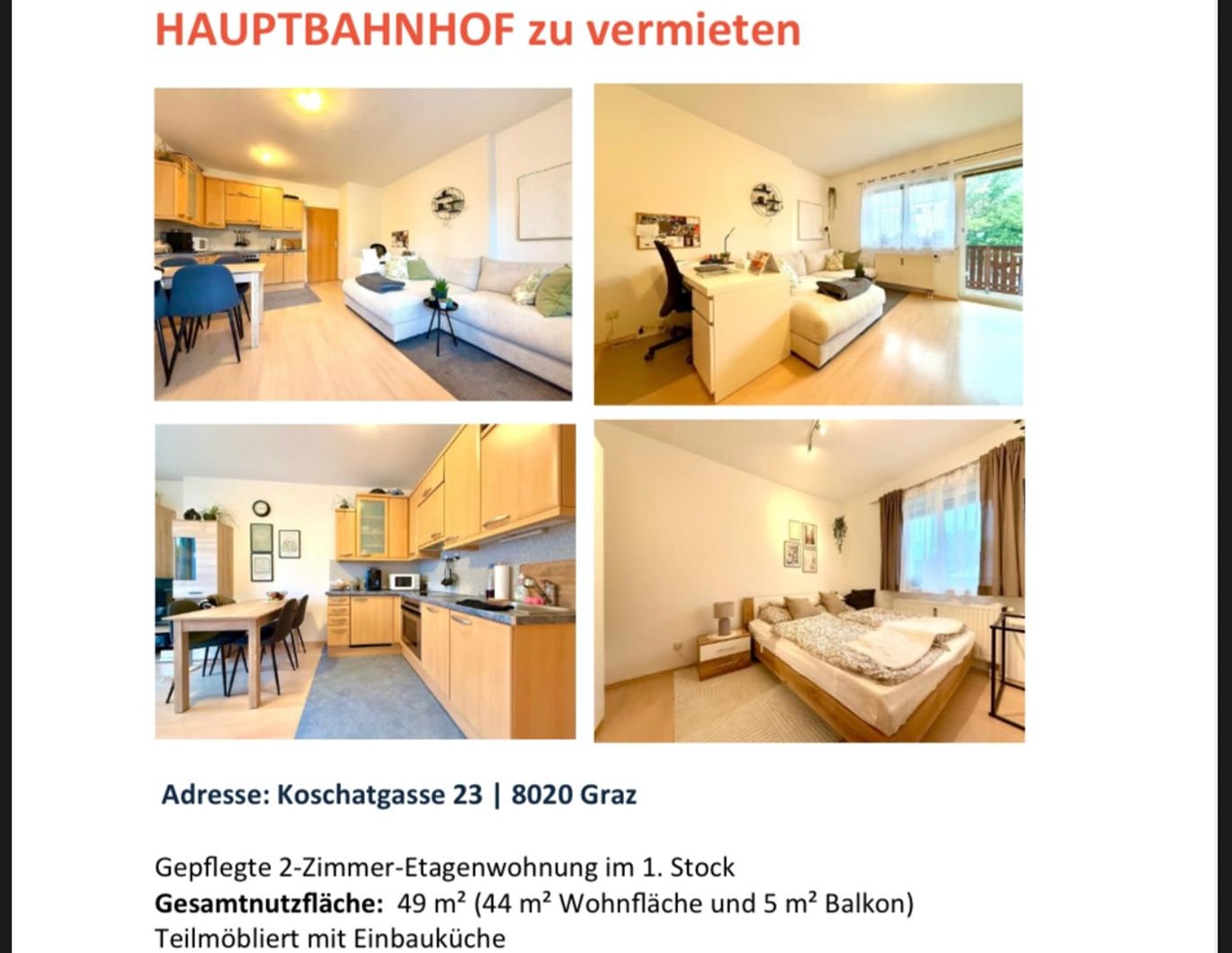49qm Wohnung Eggenberg/ Nähe FH Johanneum zu vermieten
