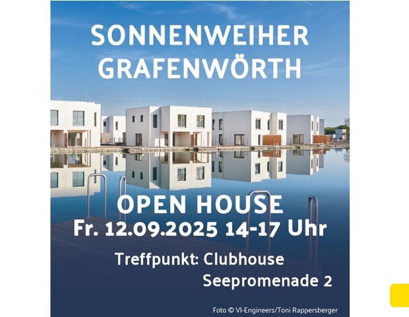 Mein Haus am See. Sonnenweiher Grafenwörth. Open House am Fr.,12.9., 14 bis 17 Uhr.