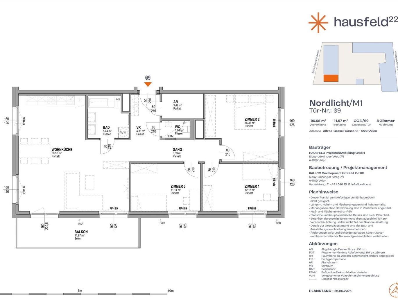 Unbefristete Neubau-Mietwohnung im Oberen Hausfeld | Termin online buchen: www.hausfeld22.at/nordlicht