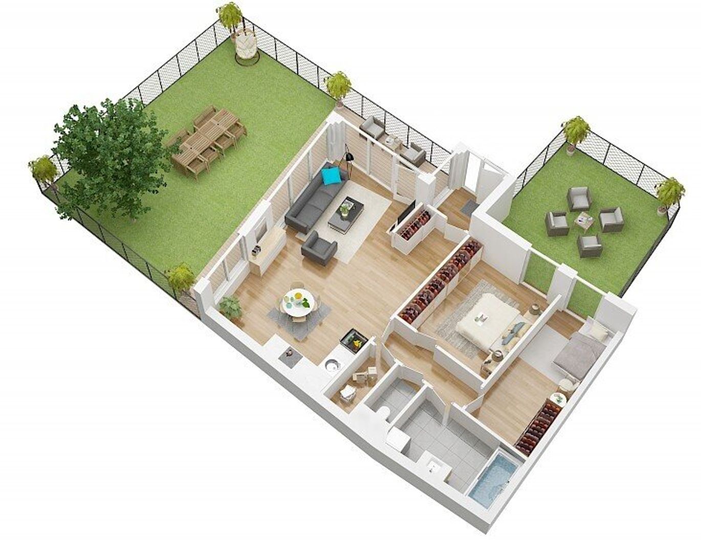 Innenhoflage - Sehr schöne Familienwohnung mit Terrasse und großer Gartenfläche (T 1.3 / EG)