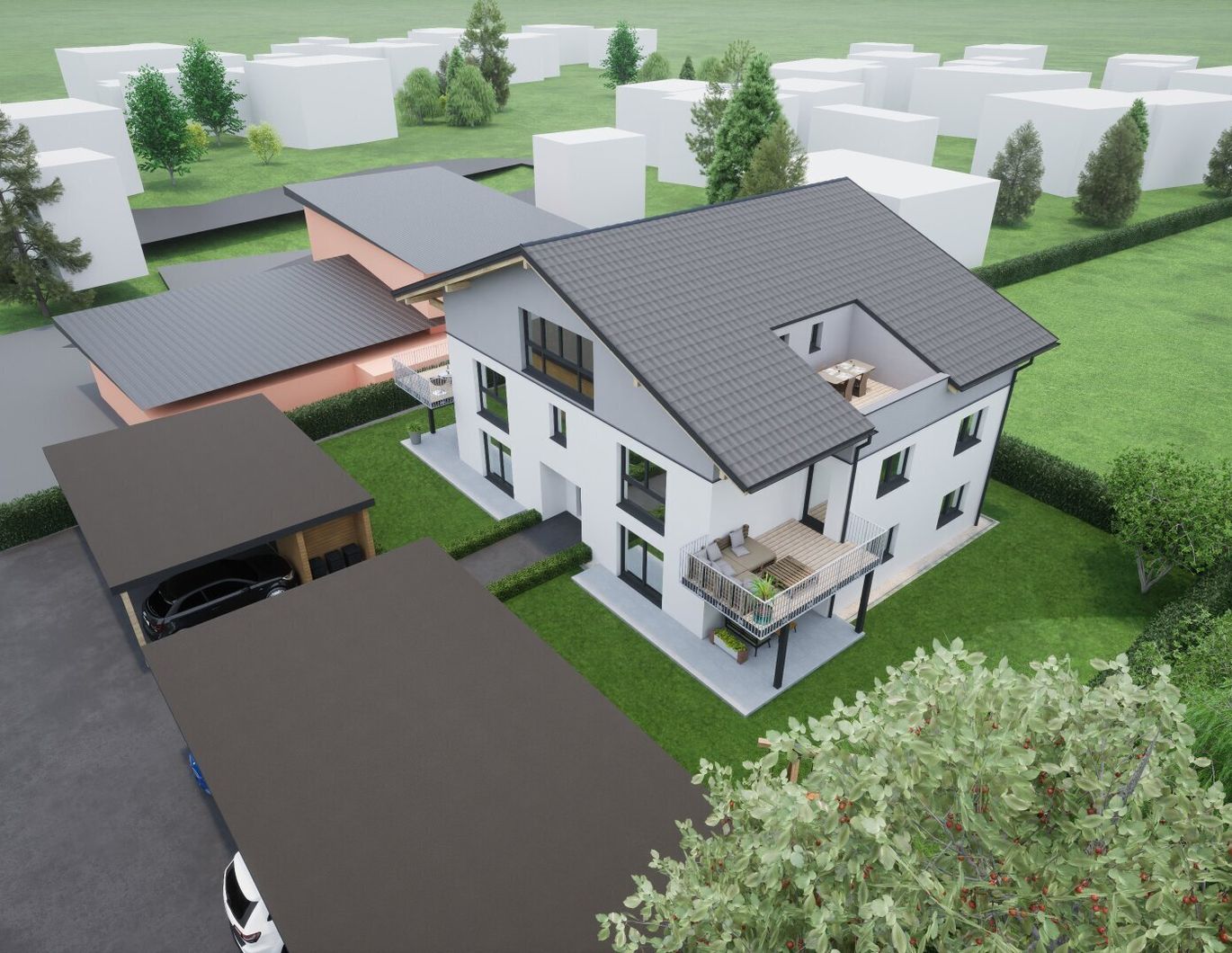 K3 - Neubau Ried/Tumeltsham-Gartenwohnung mit Lift, Doppelcarport und Top-Ausstattung