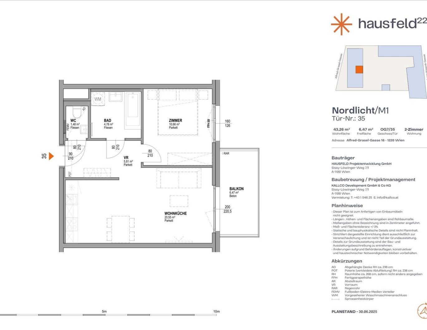Unbefristete Neubau-Mietwohnung im Oberen Hausfeld | Termin online buchen: www.hausfeld22.at/nordlicht