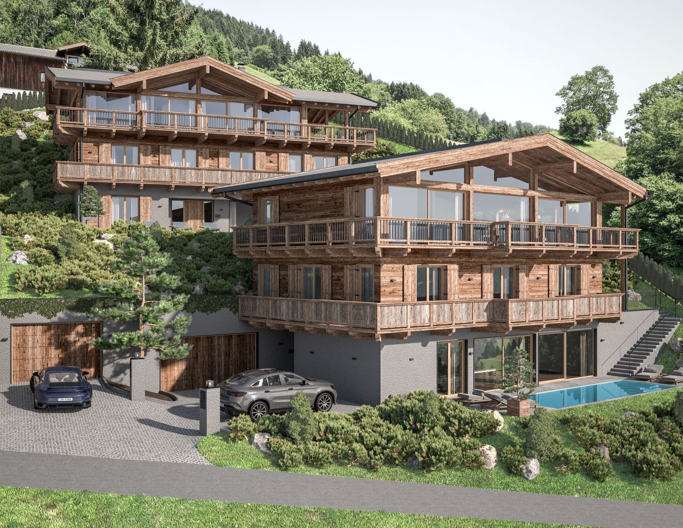 Grundstück mit Baugenehmigung für 2 Luxuschalets