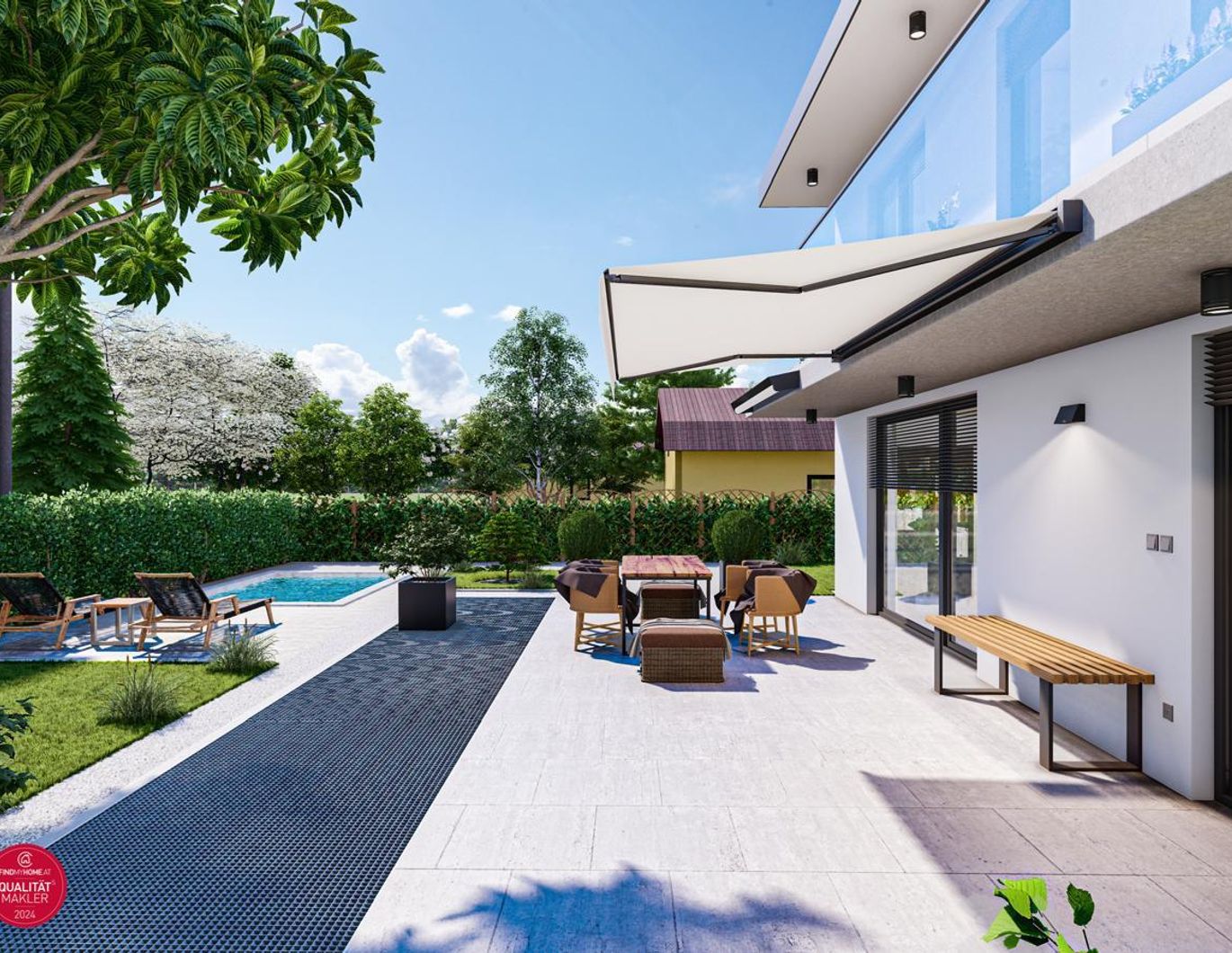 Einzigartiges Neubauprojekt in Fertigstellung 2 mal Einfamilienhäuser mit Pool und Photovoltaikanlage, BILDER und VIDEO sind KI generiert