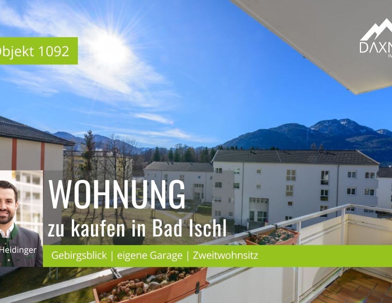 Sonnige 2-Zimmer-Wohnung mit Gebirgsblick