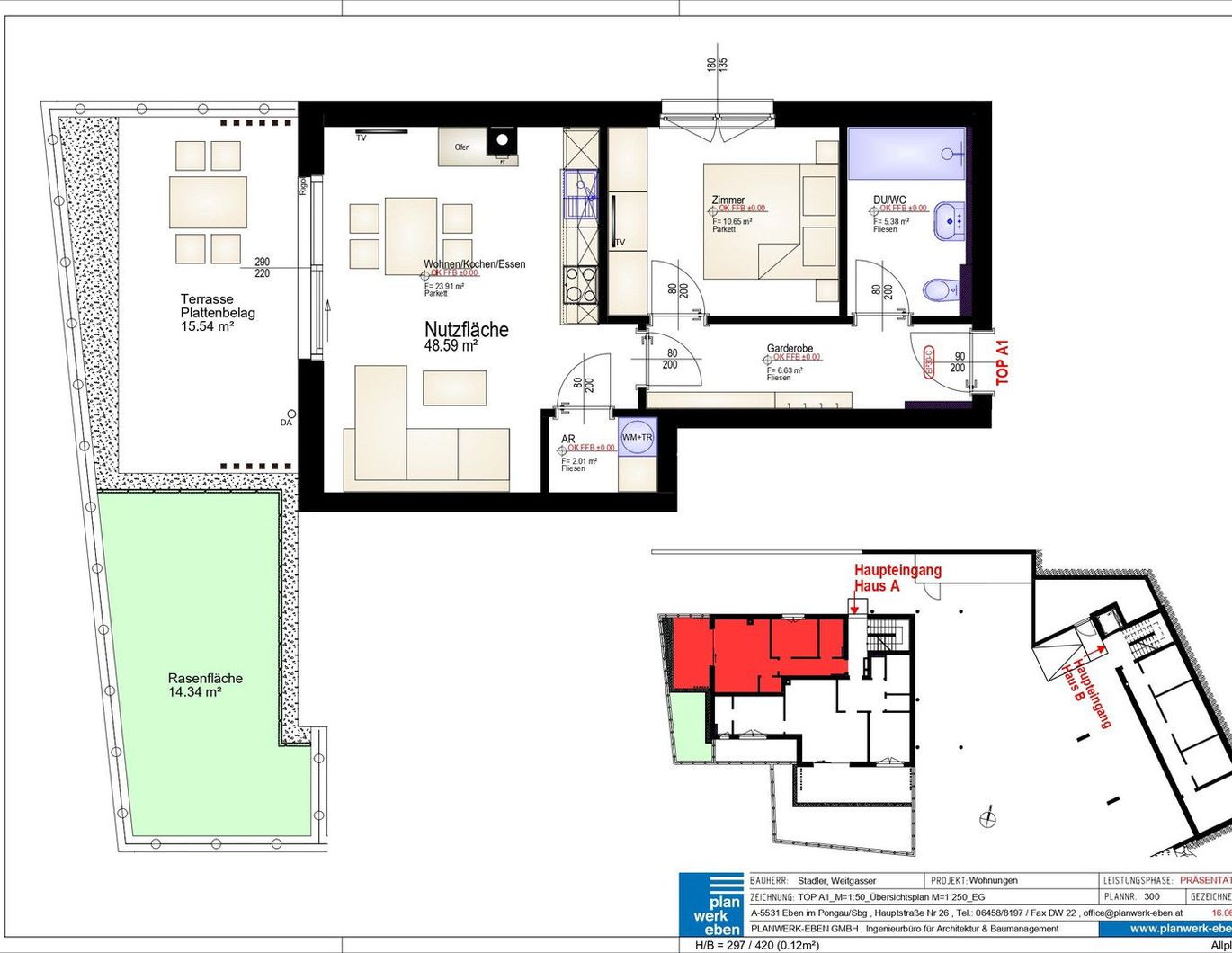 2 Zimmer Neubau Wohnung in Sonnenlage in Eben