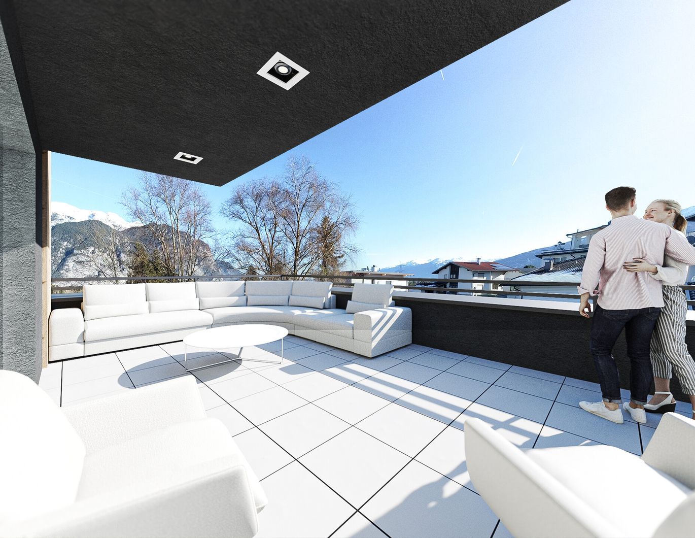 Neubau Dachgeschossjuwel mit Panoramablick, 4 Zimmern und großzügiger Terrasse in Oberperfuss!