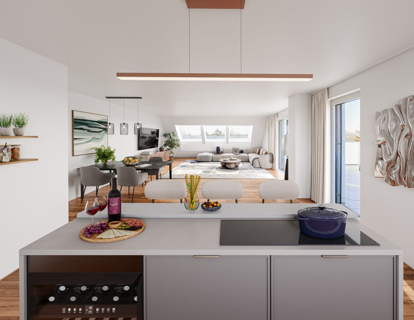 Gleich einziehen: Aussicht mit Weitsicht bietet dieses feine 4-Zimmer Penthouse mit 157 m² in Aspern