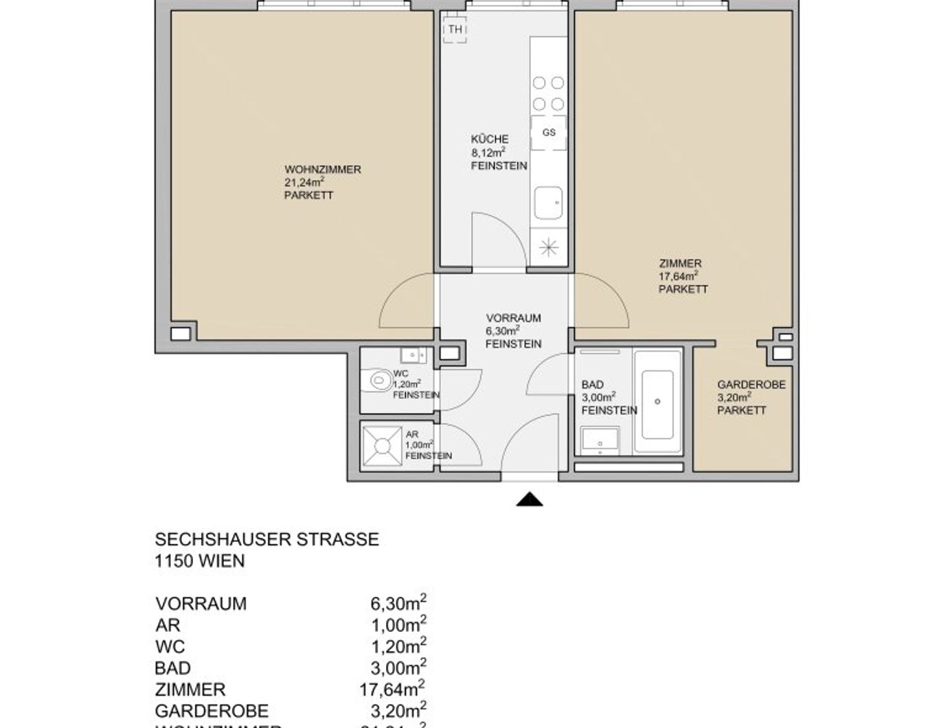 Nahe Schönbrunn! Hofseitige 2-Zimmer-Wohnung im 15. Bezirk zu vermieten!