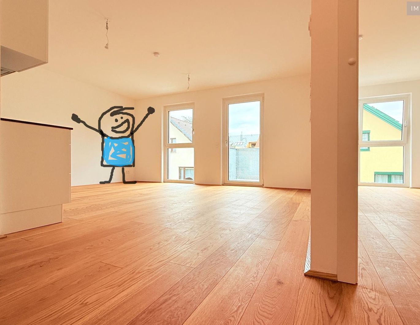 Balkonwohnung mit höchstem Wohnkomfort und modernster Küche auf 1,5 Zimmer, Stellplatz sogar erwünscht!!