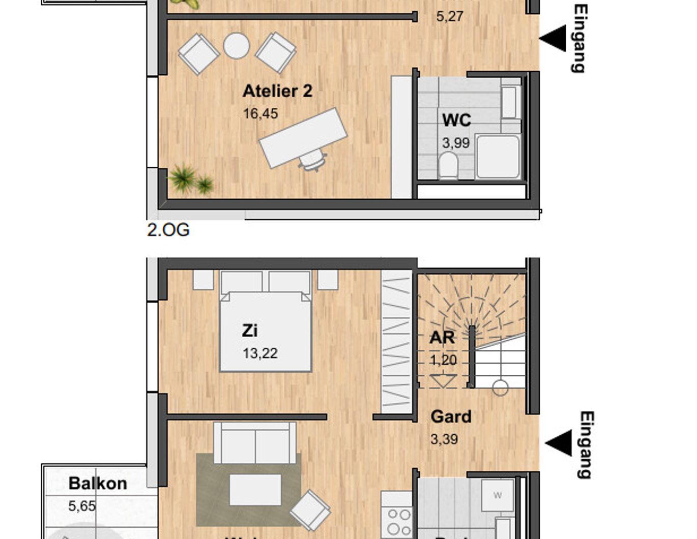 4-Zimmer-Maisonette-Wohnung- über zwei Etagen - zur Miete 8020 Graz (auch WG-geeignet)!