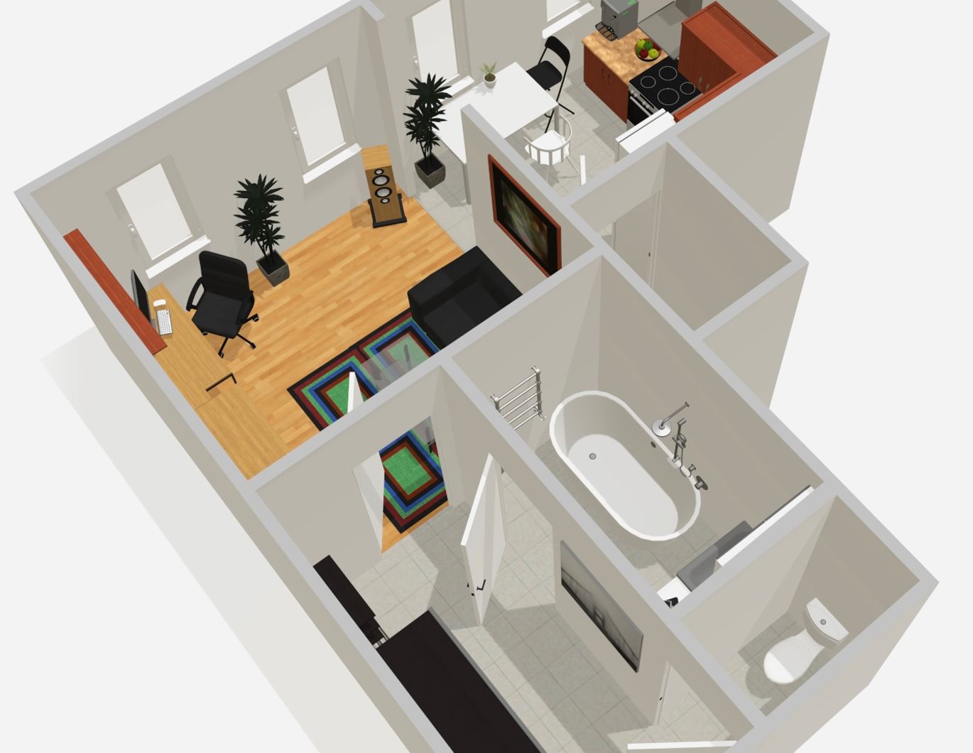 Helle Wohnung (1,5 Zimmer) Privat und Provisionsfrei