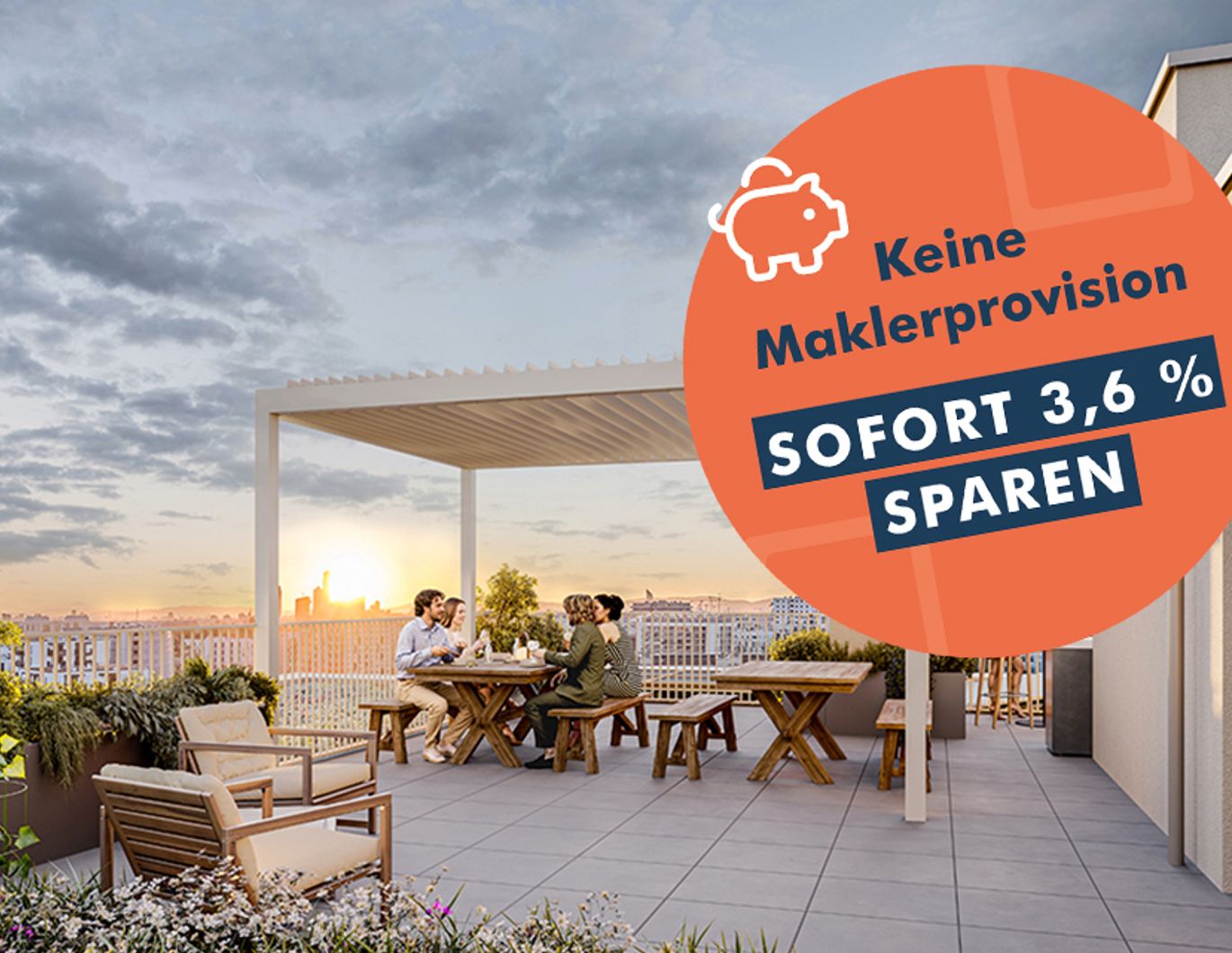 4-Zimmerwohnng mit Home-Office, mit 10 m² Balkon und gratis Fitnessraum