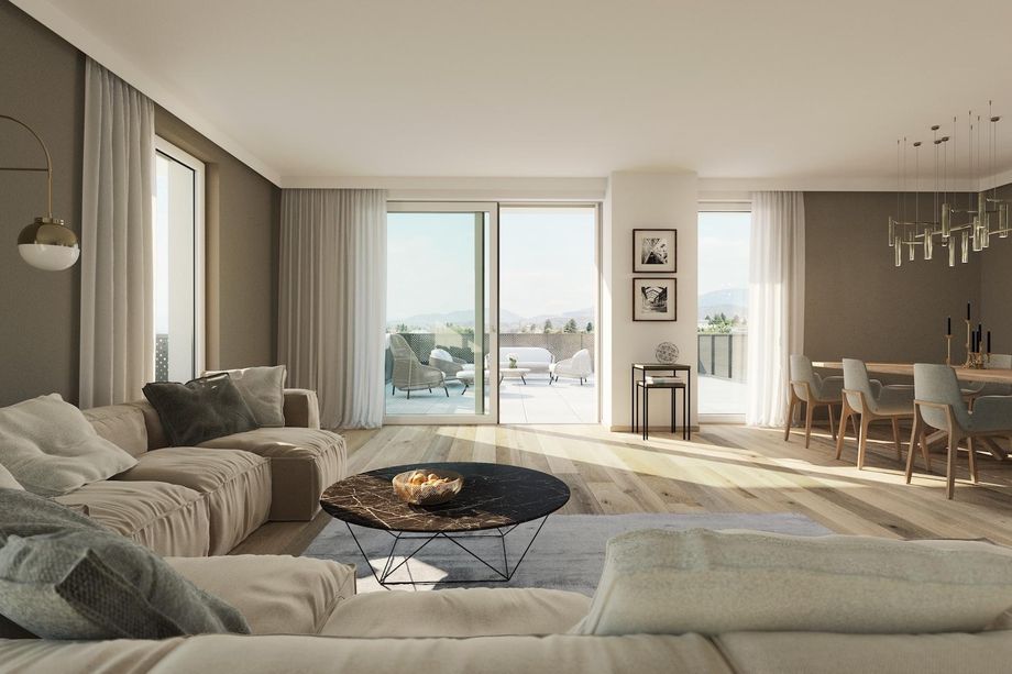 BAUSTARTAKTION: -8,5%! Stilvolles Wohnen in Toplage mit individuellem Panorama Pur!