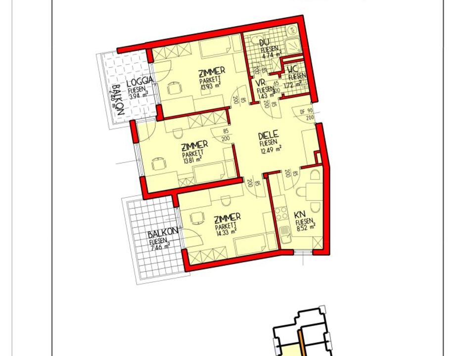 3-ZIMMER-WOHNUNG MIT BALKON, LOGGIA & TIEFGARAGESTELLPLATZ | SICHERE EINNAHMEN BIS 2027