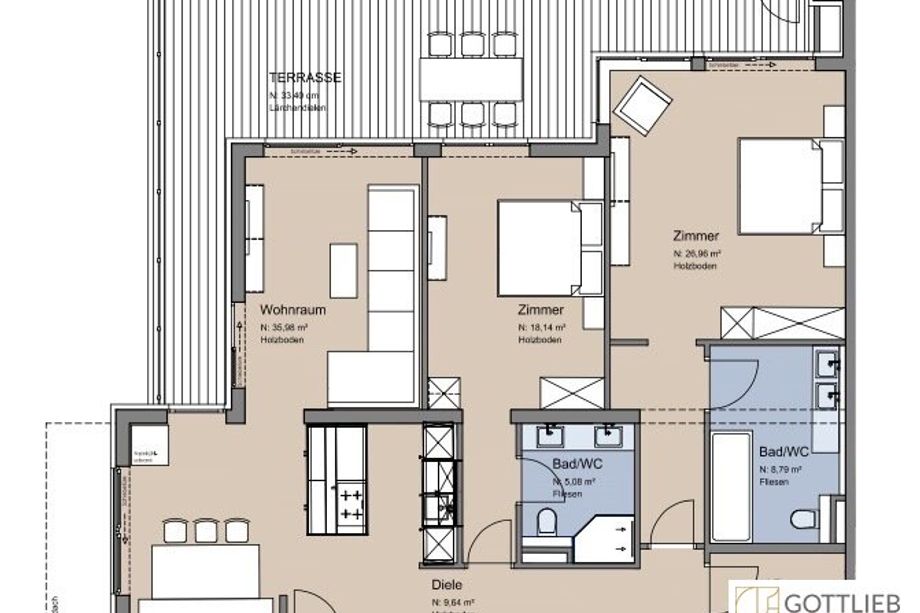 Bestlage Pinzgau mit ca. 6% Rendite! Sieben Apartments mit Terrassen, Balkonen und beheiztem Aussenpool