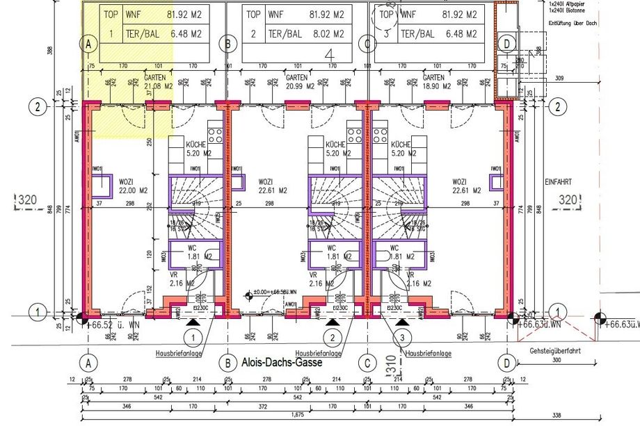 Nachhaltig vermietetes Anlagepaket mit ca. 376m² WNF | Ein Einfamilienhaus und drei Reihenhäuser | HMZ-Erhöhungen für 2026 & 2028 vereinbart