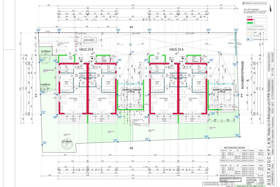 NEUBAU Kleinwohnanlage mit 2 Häusern und 8 Wohnungen in Waidmannsdorf - Schubertstraße / ERSTBEZUG