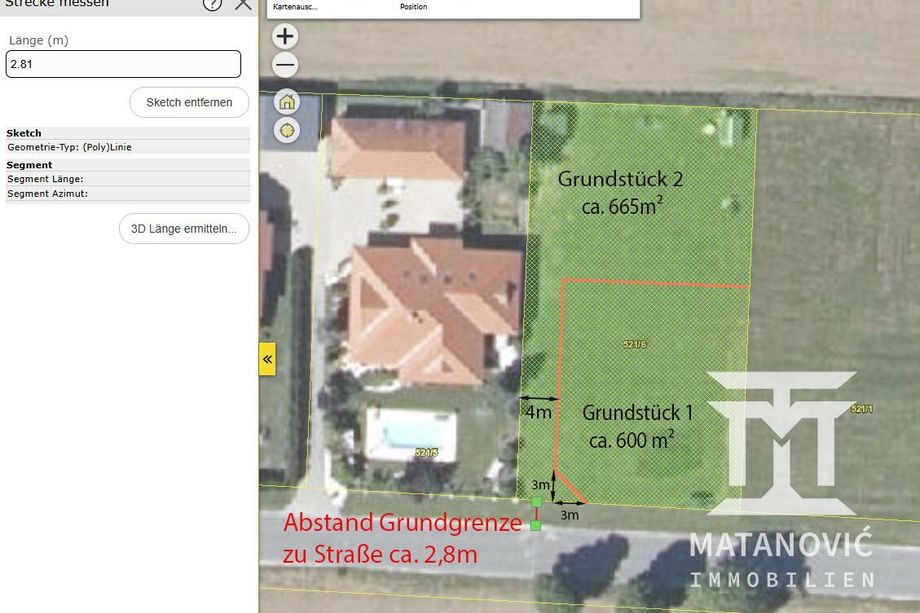 Baugrundstück in Klagenfurt-Hörtendorf - ca. 665 m² Teil 2