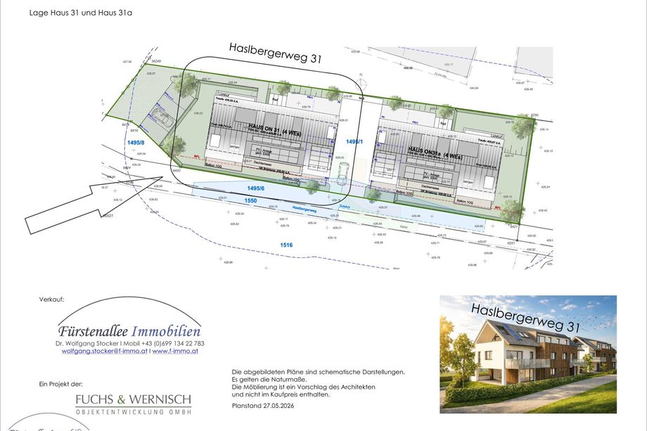KAUF SALZBURG-STADT: NEUBAU Anfang Moosstraße - HASLBERGERWEG 31: 120 m² 4-Zimmer-Penthouse-Wohnung - mit 3 Terrassen (Süd-/West-/Ost-Terrasse) - Top W 4 - DG