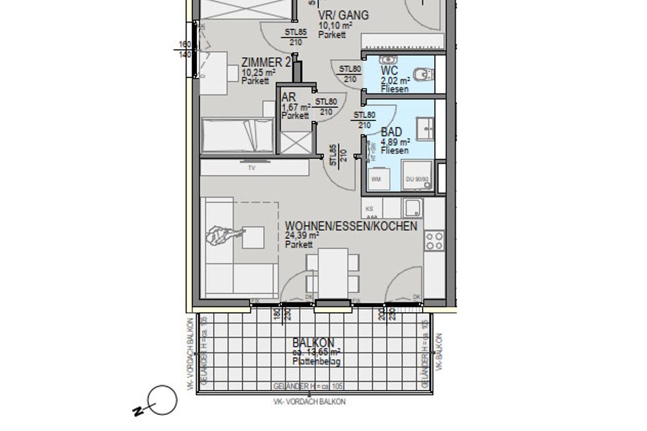 Neubauprojekt in Graz-Waltendorf - 3-Zimmer-Wohnung in Bestlage - zu kaufen