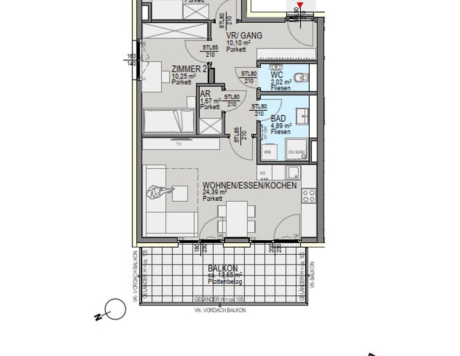 Neubauprojekt in Graz-Waltendorf - 3-Zimmer-Wohnung in Bestlage - zu kaufen