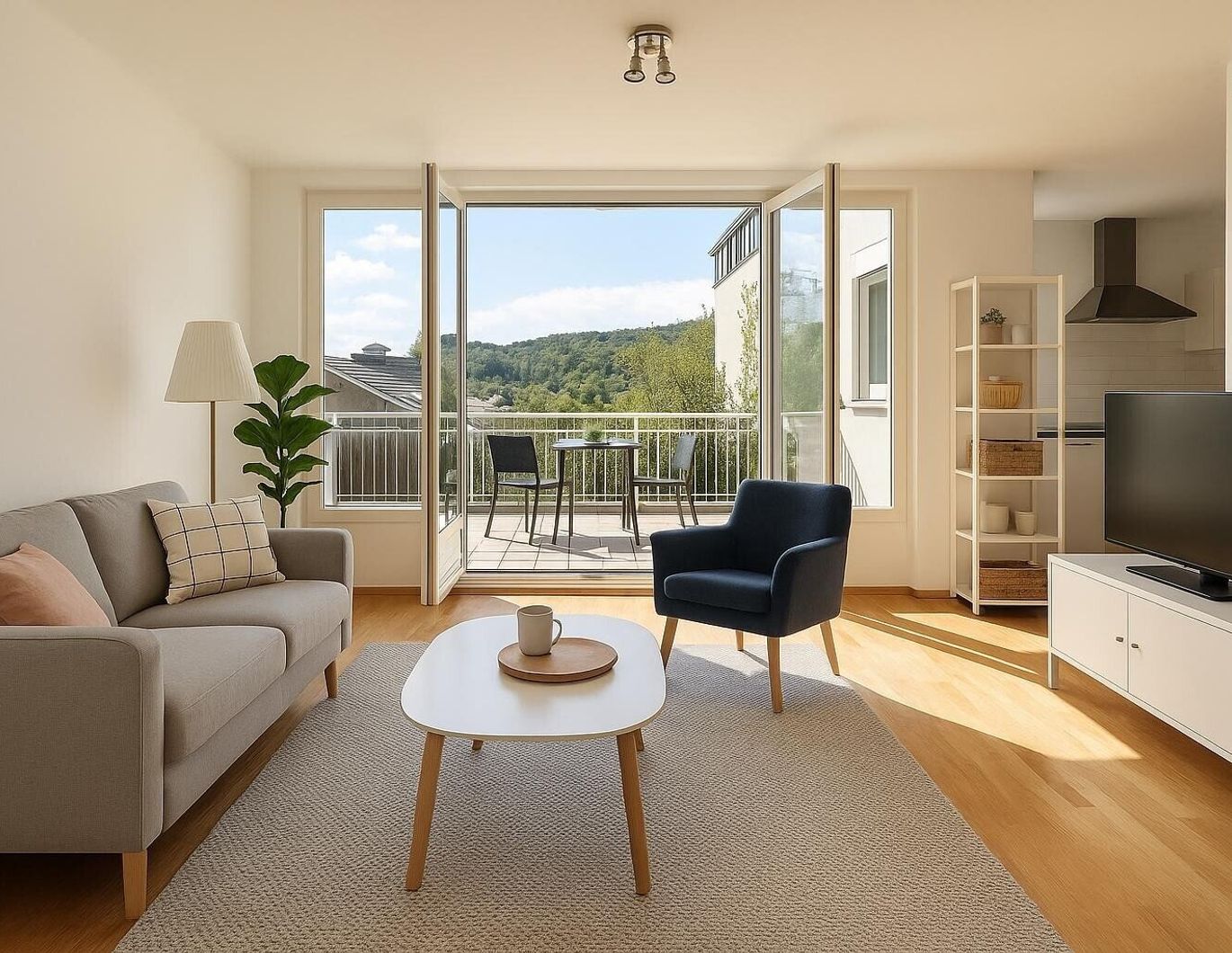 360° TOUR // MÖBLIERTE LUXUS-DACHTERRASSEN-WOHNUNG mit FERNBLICK // FURNISHED LUXURIOUS TERRACE APARTMENT with DISTANT VIEWS