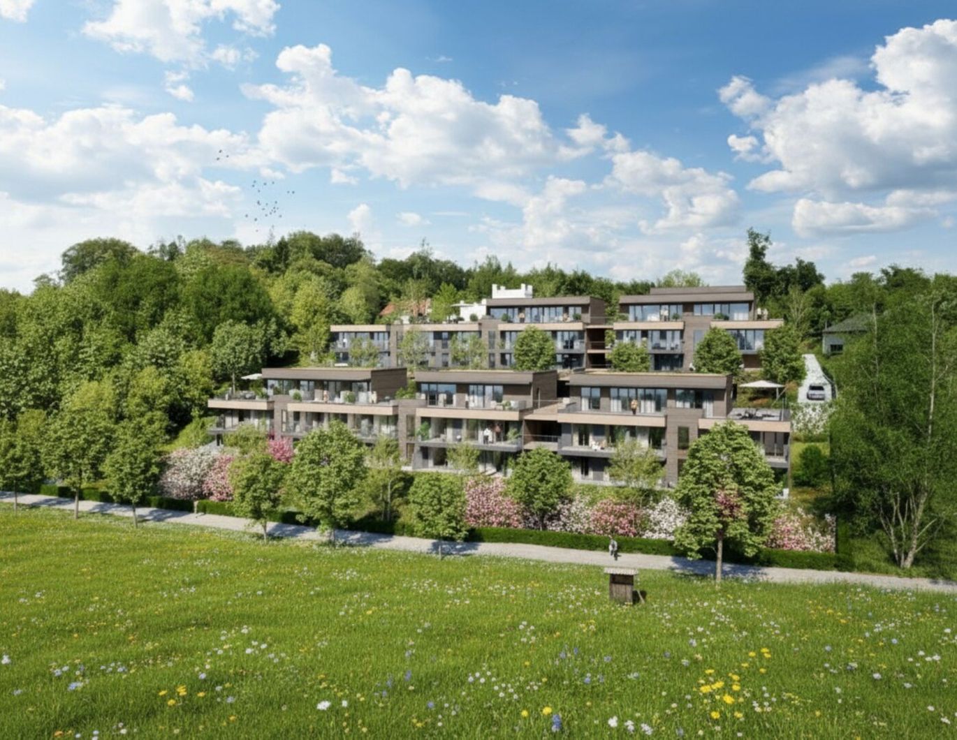 Einzigartiges Wohnambiente: Terrasse und Naturblick vereint