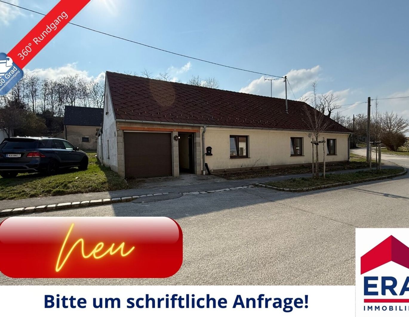 Frisch saniertes, ebenerdiges Miethaus mit uneinsehbarem Innenhof, Doppelgarage und viel Platz - 2272 Niederabsdorf