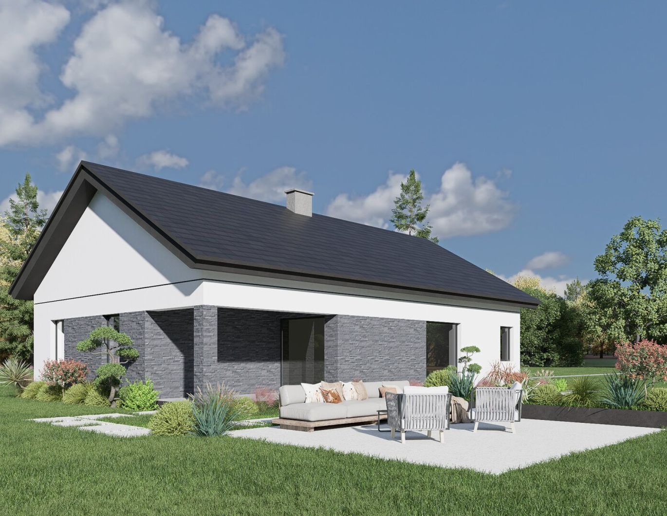 Belagsfertiges Neubau-Wohnhaus in Ziegelmassiv in einer Sackgasse.