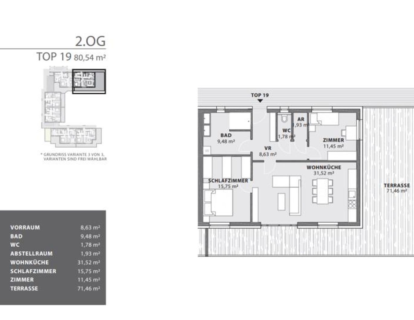 Neubauprojekt: Moderne Penthouse-Eigentumswohnung (80m²) mit großer Terrasse und Lift in Fürstenfeld! Provisionsfrei!