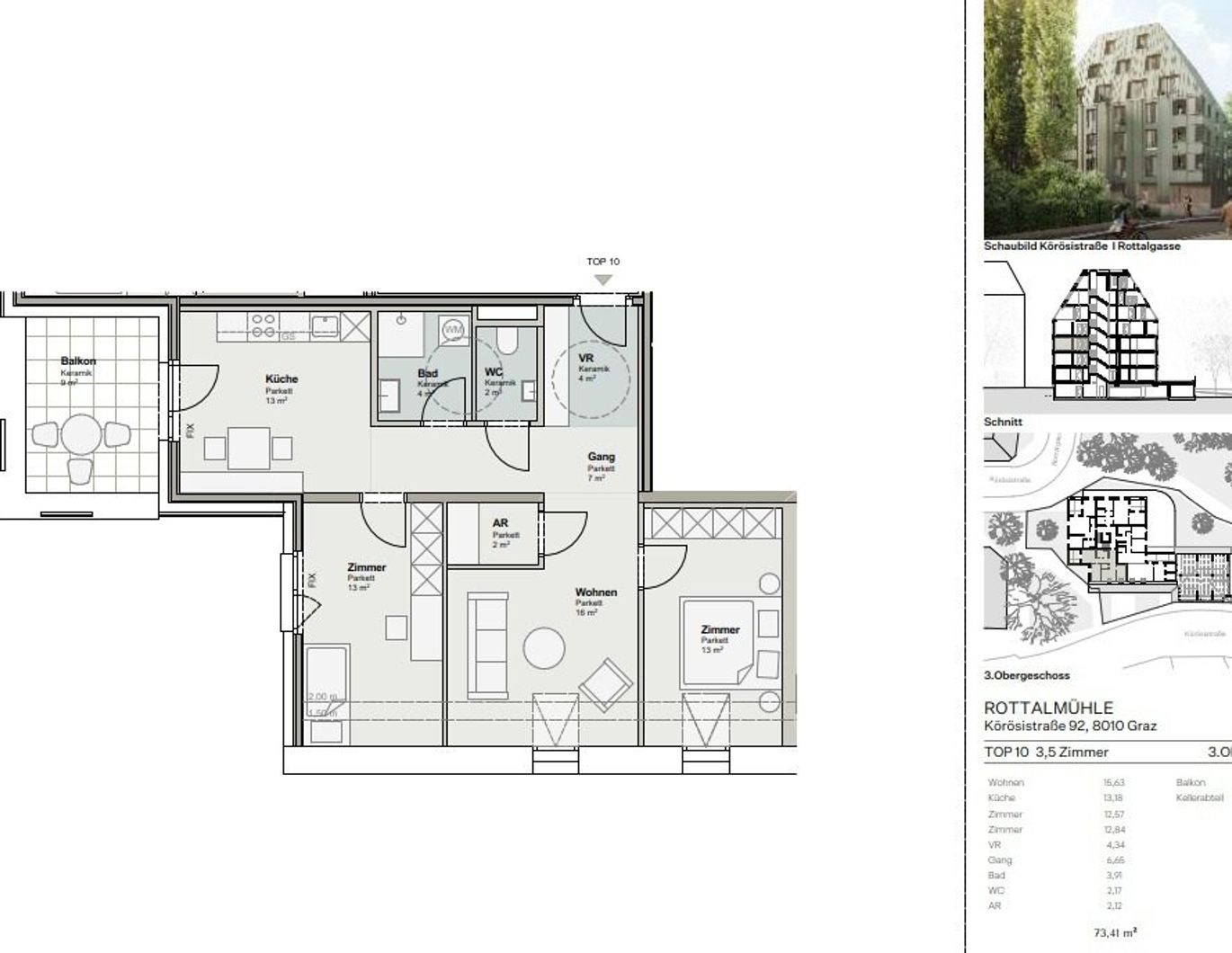 Graz-Geidorf: Zentral gelegen, umgeben von Grün und urbaner Lebensqualität! Erstbezug, gefördert & Honorarfrei für Käufer: innen!