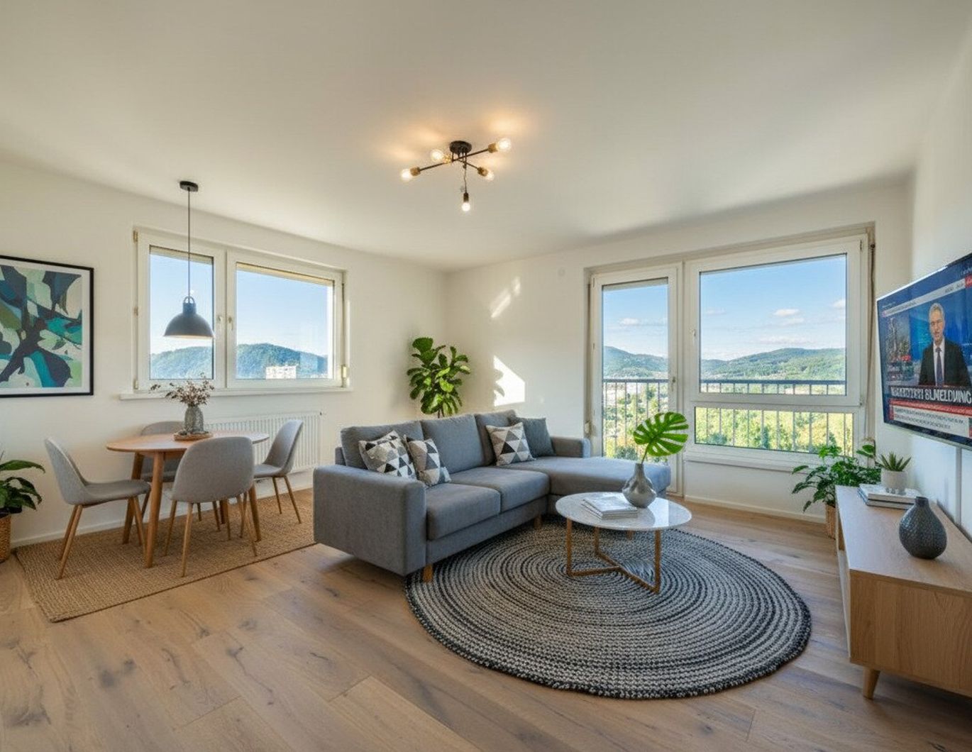 Panoramablick inklusive - Frisch sanierte 3-Zimmer-Wohnung mit Balkon über den Dächern (11. Stock) von Graz!