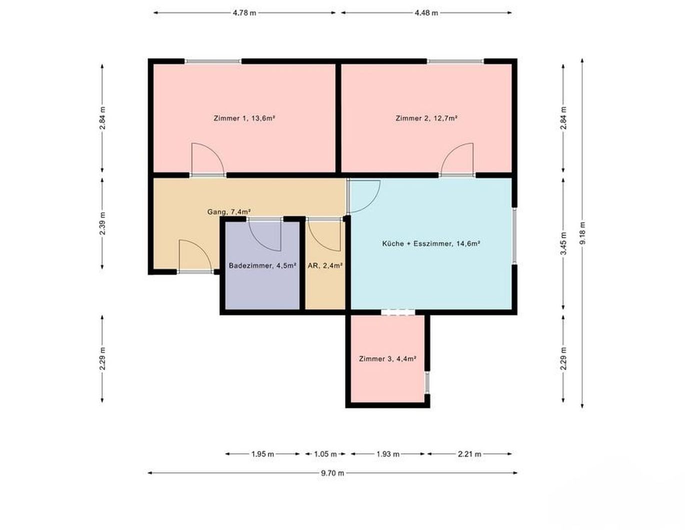 Provisionsfreie grenz- und zentrumsnahe 3-Zimmer-Wohnung in Feldkirch mit Garage