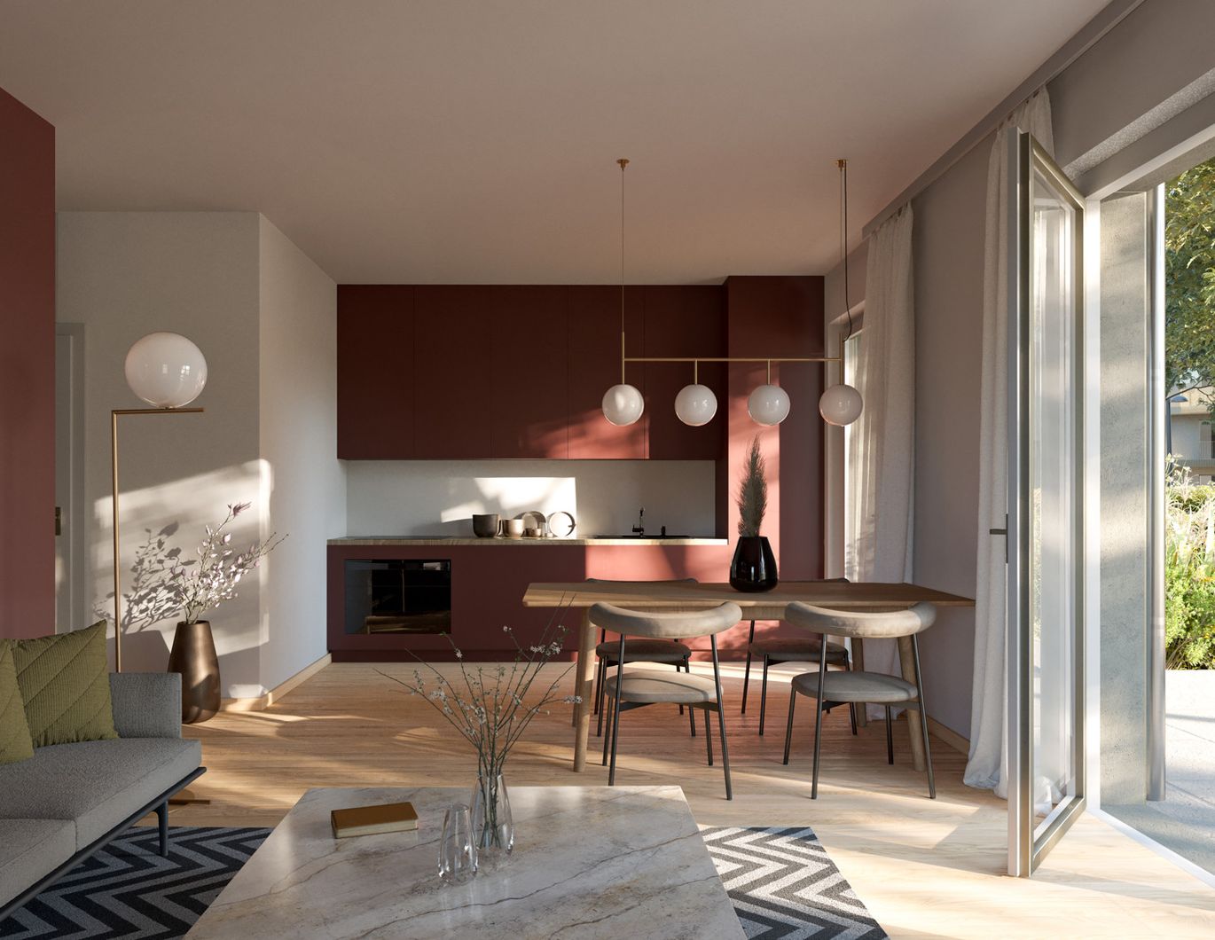 Neubau-Erstbezug mit großzügigen Außenflächen im Grünen