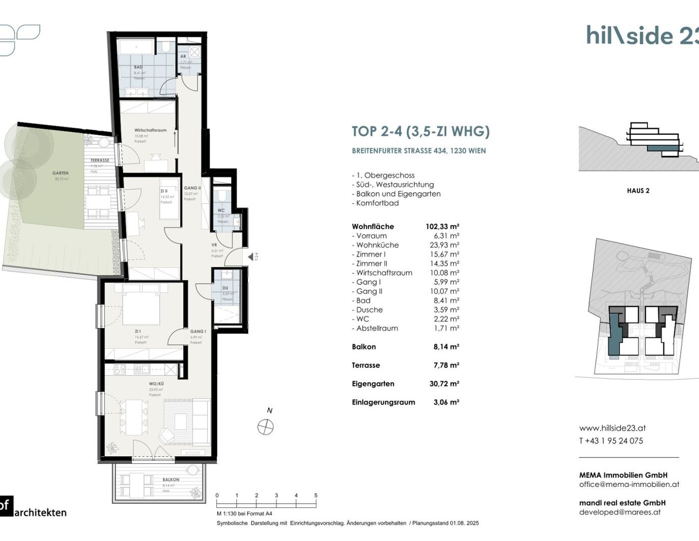 Komfortable 3-Zimmer-Wohnung mit Garten und separater Arbeitsnische zu verkaufen!