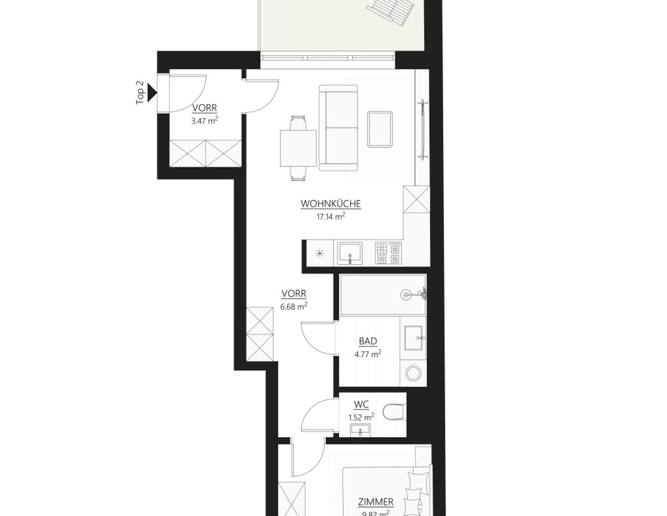 Muhr 58 | Sonnige Terrassenwohnung im Top-Lage | Erstbezug
