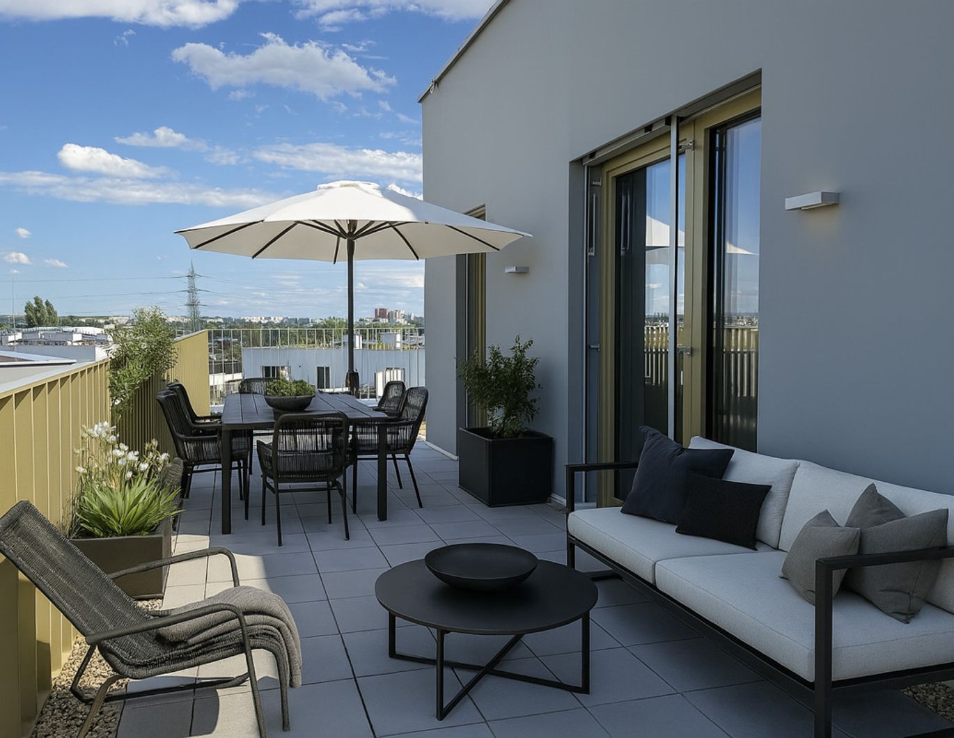 Neu und provisionsfrei! 3 Zimmer Wohnung mit Dachterrasse und Ausblick: Hirschfeld